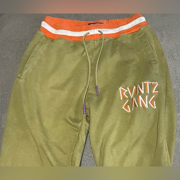 Runtz Worldwide Olive Orange Sweatsuit Hoodie Pants 420 Smoke Wear Men Sz Medium - Picture 10 of 16